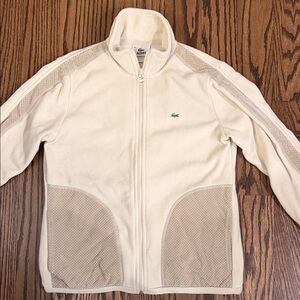 Lacoste Beige and Cream Zip-Up Jacket
